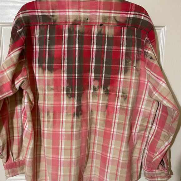 I am selling a men’s bleached garage flannel by Freeway Exchange size large. - Picture 2 of 4